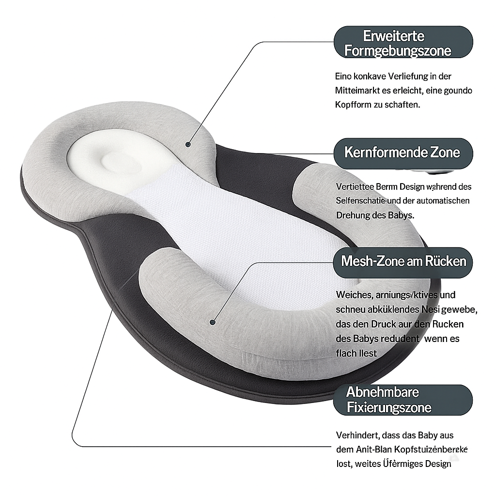 Ergonomisches Babykissen gegen Plattkopf – Komfort & Schutz für Neugeborene