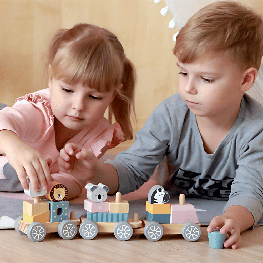 Kreatives Holzspielzeug Zug Bauklötze für Kinder
