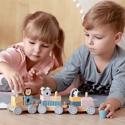Kreatives Holzspielzeug  Zug Bauklötze für Kinder
