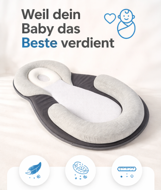 Ergonomisches Babykissen gegen Plattkopf – Komfort & Schutz für Neugeborene