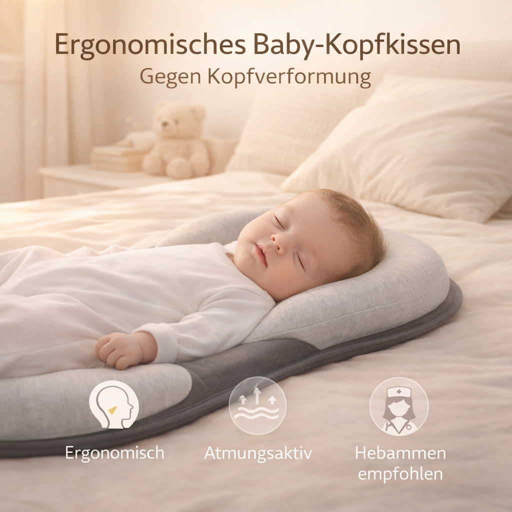 Ergonomisches Babykissen gegen Plattkopf – Komfort & Schutz für Neugeborene