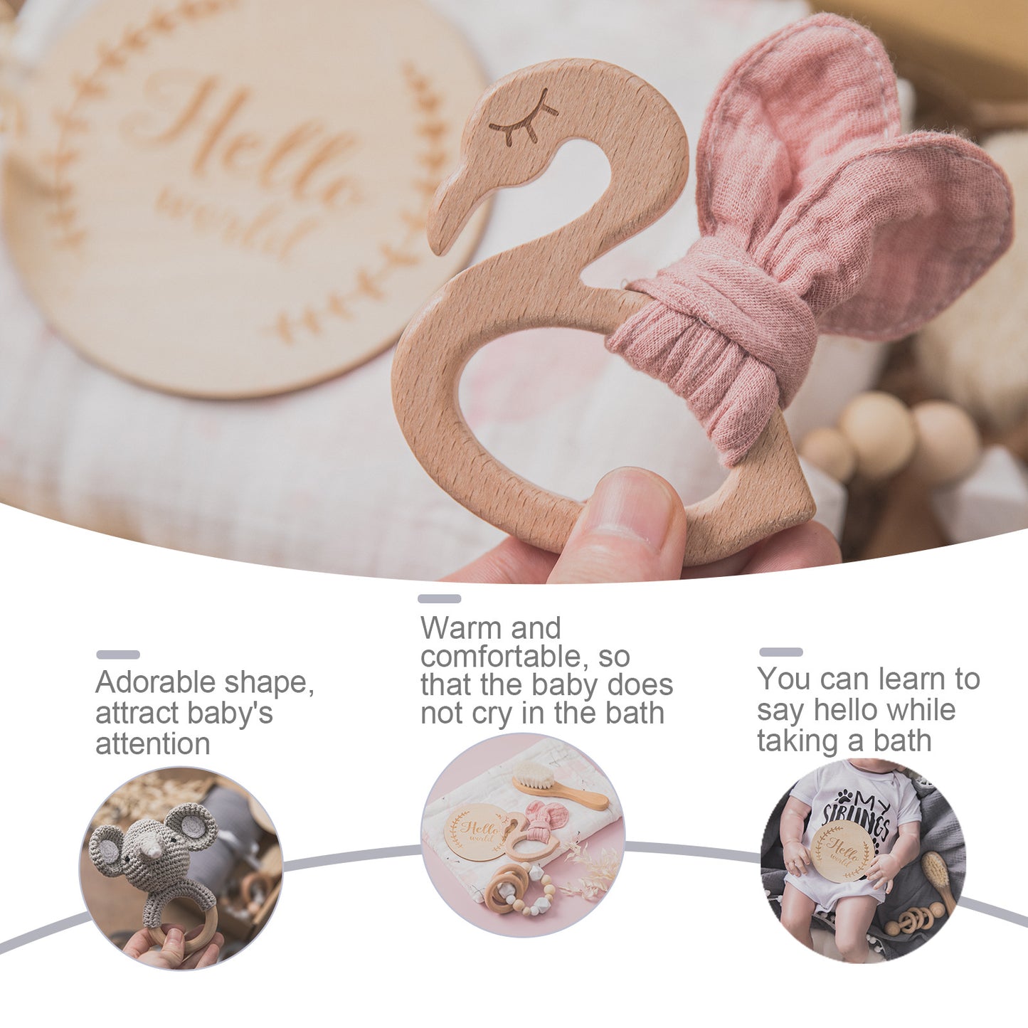 Babys Badetuch-Set mit süßen Spielzeugen